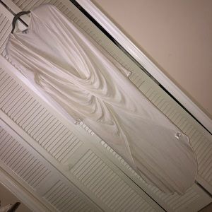 Cream/white long line surplice top